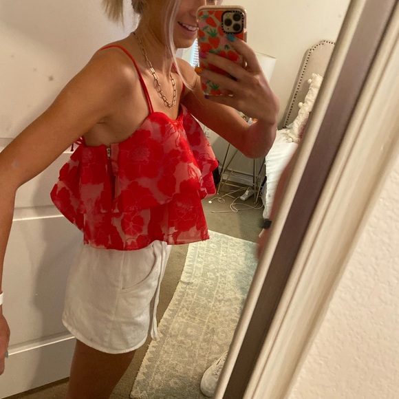 Red Ruffle Top - Picture 6 of 6